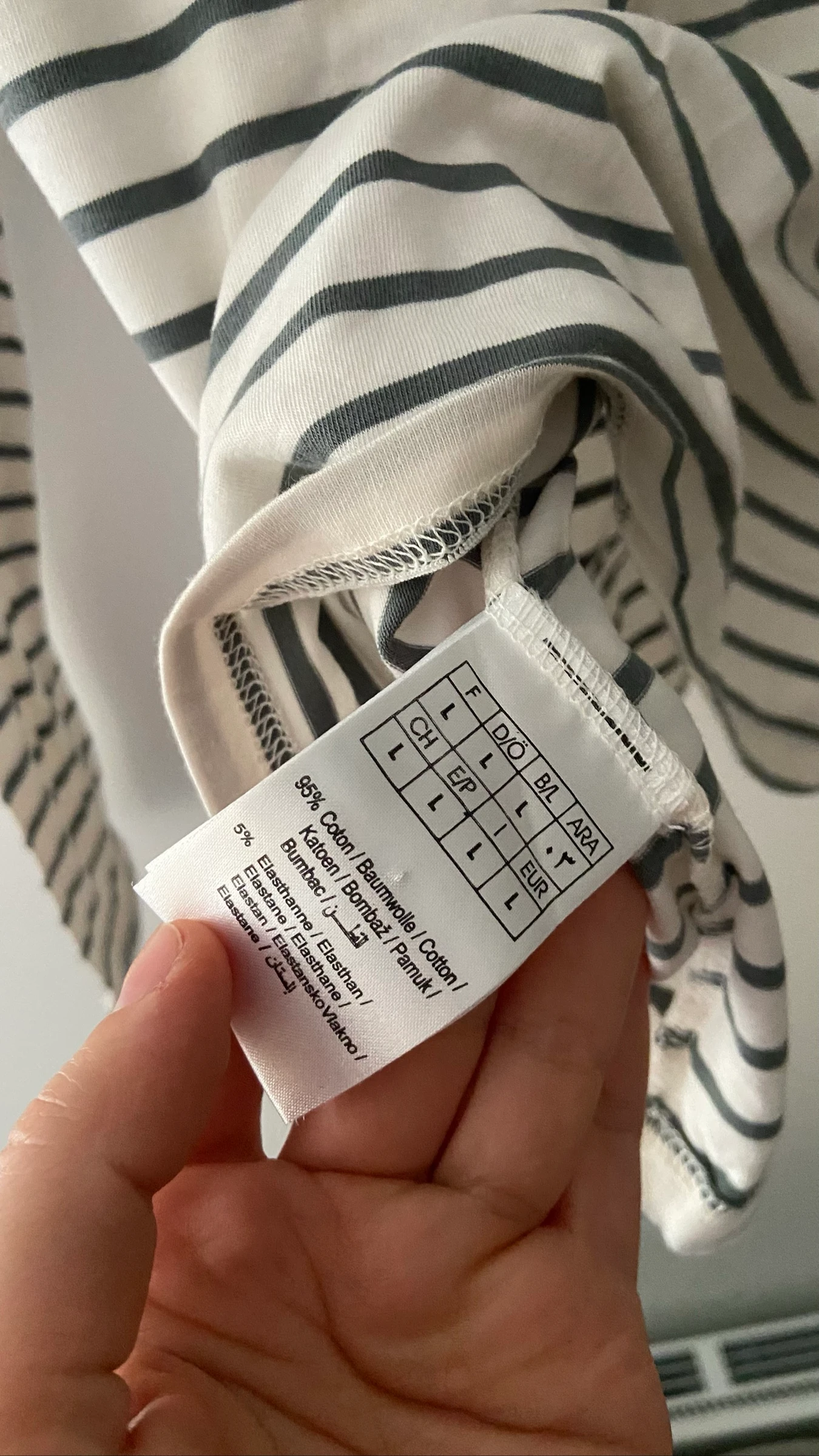 White and grey striped top size L – photo 6